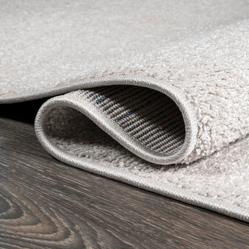 Haze Solid Low-pile Area Rug Ivory